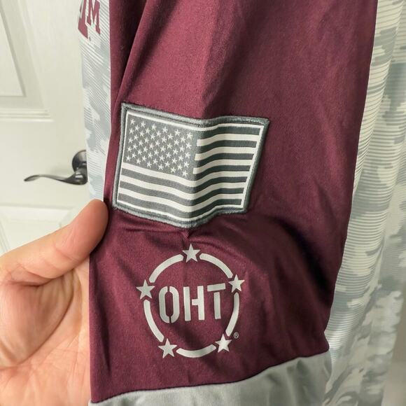 Men's Colosseum Camo Texas A&M Aggies OHT Military Appreciation Quarterzip, XL - Picture 5 of 8